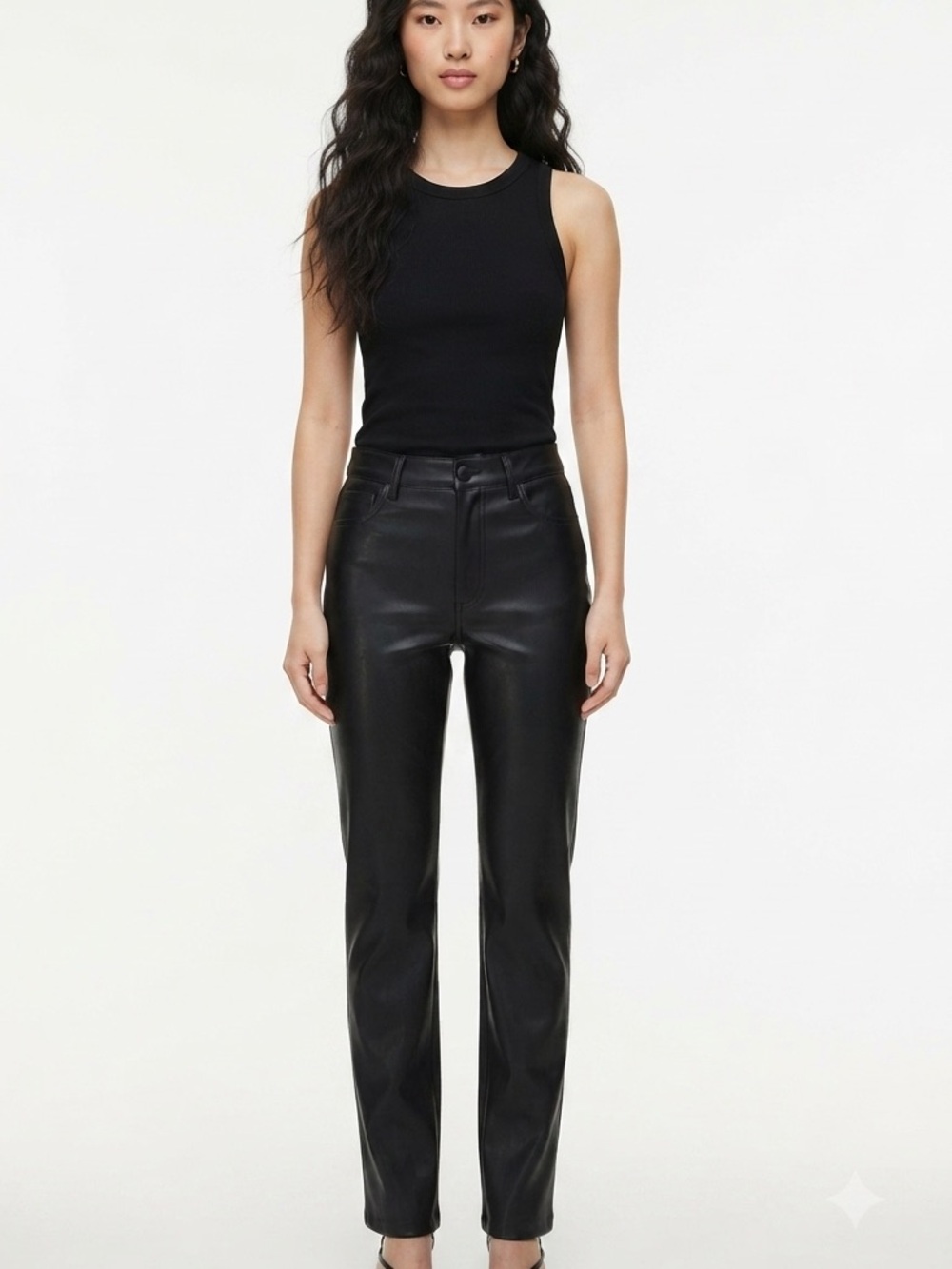 Abercrombie & Fitch Curve Love '90s Relaxed High Rise Faux Leather Pants - 26/2S